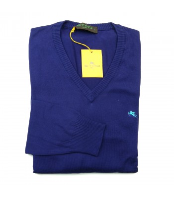 Etro Sweater Man Mod.141369067 V-Neck COL 401 Dark Magenta