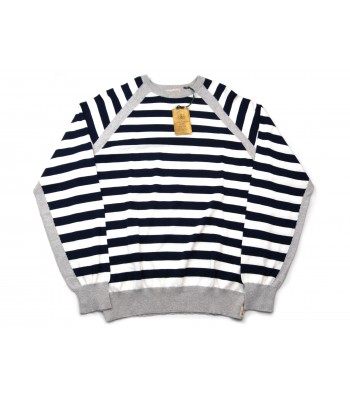 Luigi Borrelli Maglia Uomo Mod. BB281822 COL 26580 Rigato Raglan Blu/Bianco/Grigio 2