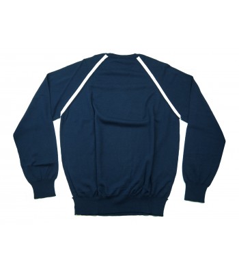 Luigi Borrelli Maglia Uomo Mod. BL28232 COL 27580 Raglan Unito Blu/Bianco 2