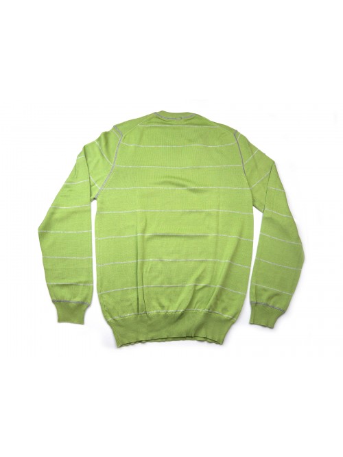 Fedeli Shirt Man Mod. Argentina OIEGKR 085206 Lime Green Striped