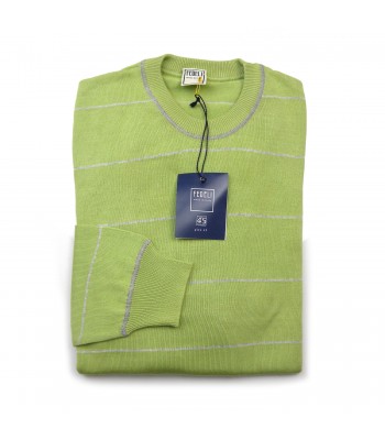 Fedeli Shirt Man Mod. Argentina OIEGKR 085206 Lime Green Striped