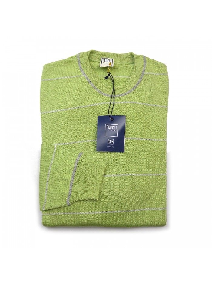 Fedeli Shirt Man Mod. Argentina OIEGKR 085206 Lime Green Striped Fedeli Shirt Man Mod. Argentina OIEGKR 085206 Lime Green Striped