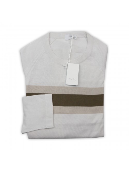 Malo Maglia Uomo Mod. RE28N2E0006EB486 Bande Orizzontali Beige/Tortora Malo Maglia Uomo Mod. RE28N2E0006EB486 Bande Orizzontali Beige/Tortora