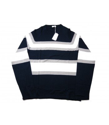 Malo Maglia Uomo Mod. RE28N2E0006EB486 Bande Orizzontali Grigio/Panna 2