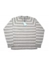 Malo Sweater Man Mod. PE2800E006EA38607 10801 Horizontal Lines Gray / White