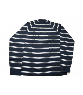 Malo Sweater Man Mod. PE28AFE0006E619007 100803 Horizontal Lines Blue / White 2