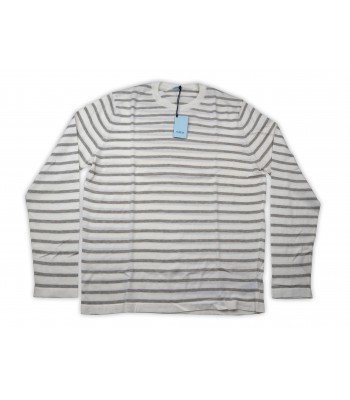 Malo Maglia Uomo Mod. PE28AFE0006EA21607 100803 Righe Orizzontali Grigio/Bianco 2