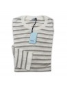 Malo Sweater Man Mod. PE28AFE0006EA21607 100803 Horizontal Lines Gray / White