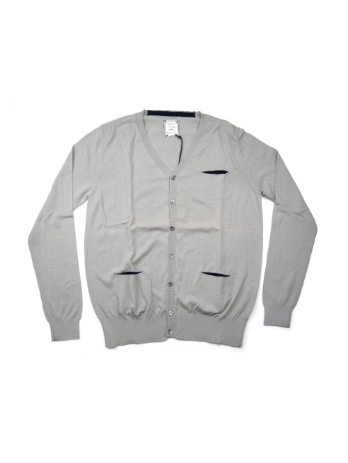 Massimo Rebecchi Cardigan Man Mod. QOB603KB COL 023 V Neck Classic Pearl