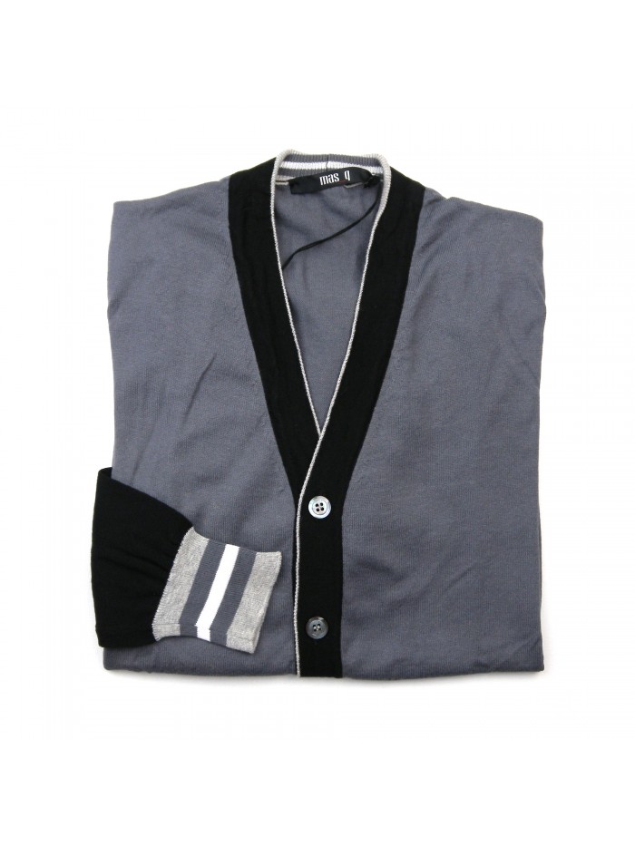 +39 Masq Cardigan Uomo Mod. PEM9661 VAR 8131 V Neck Nero/Grigio +39 Masq Cardigan Uomo Mod. PEM9661 VAR 8131 V Neck Nero/Grigio