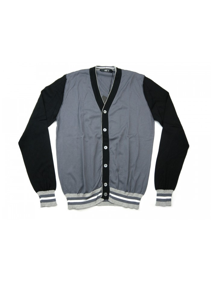 +39 Masq Cardigan Uomo Mod. PEM9661 VAR 8131 V Neck Nero/Grigio