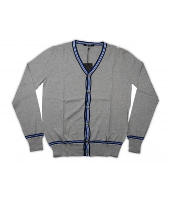 +39 Masq Cardigan Man Mod. PEM8136 VAR 8137 V Neck Gray / Blue / White 2