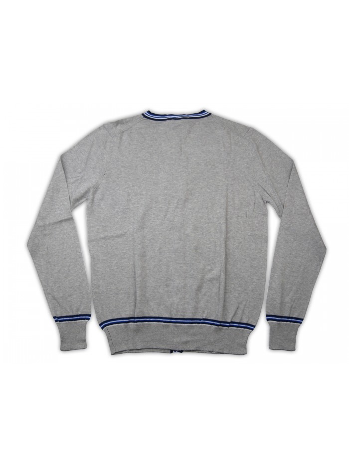 +39 Masq Cardigan Man Mod. PEM8136 VAR 8137 V Neck Gray / Blue / White