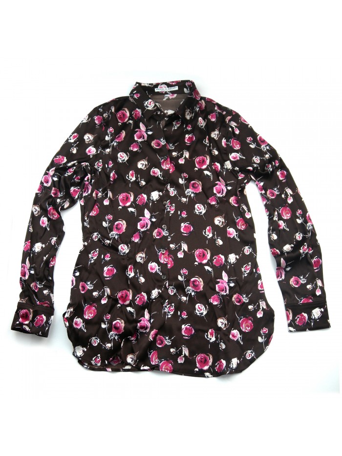 Daniel & Mayer Woman Shirt Mod. Camogli Floral Dark Brown
