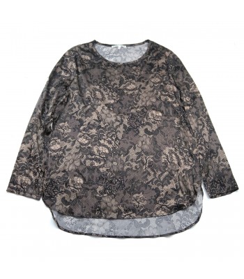 Daniel & Mayer Maglia Donna Mod. Tangeri Pizzo Nero su Tortora 2