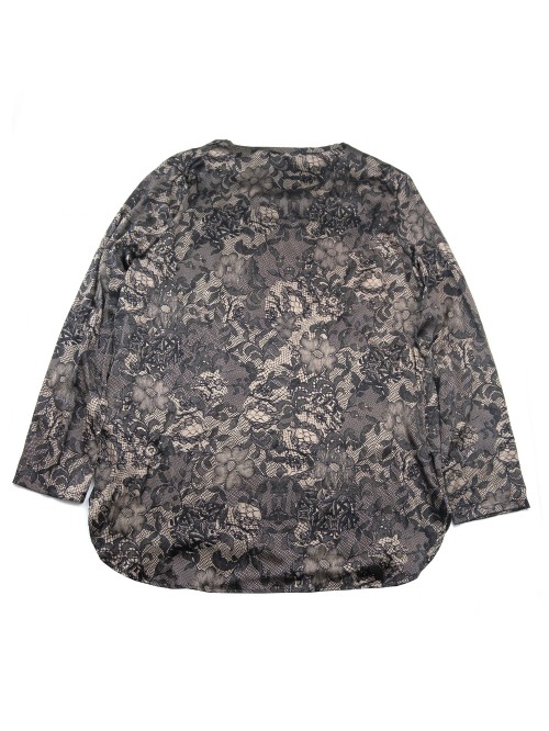 Daniel & Mayer Maglia Donna Mod. Tangeri Pizzo Nero su Tortora