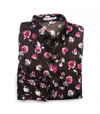 Daniel & Mayer Woman Shirt Mod. Camogli Floral Dark Brown