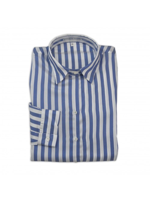 Daniel & Mayer Woman Shirt Mod. Camogli Striped Blue / White Daniel & Mayer Woman Shirt Mod. Camogli Striped Blue / White