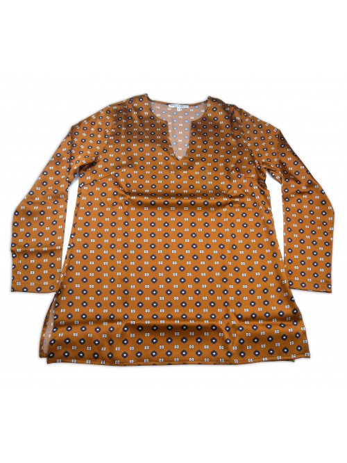 Daniel & Mayer Maglia Blouse Donna Mod. Persia Fantasia/Marrone
