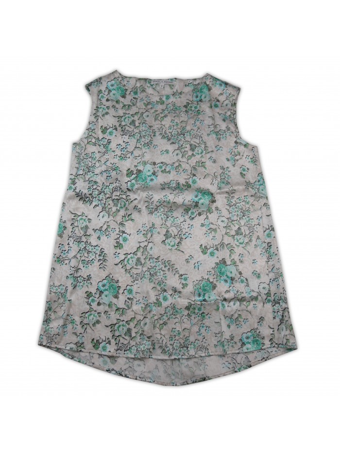 Daniel & Mayer Maglia Top Donna Mod. Siria Fantasia Floreale Turchese