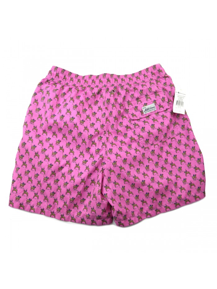 Ralph Laurent Costume Da Bagno Uomo Hawaian Style Print Boxer Pink