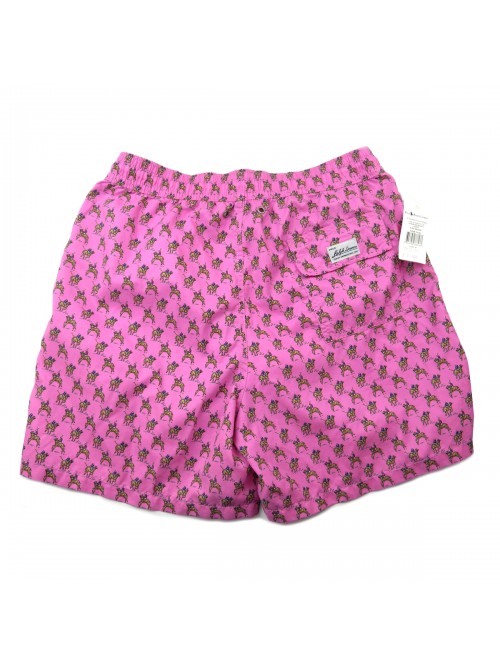 Ralph Lauren Men's Swimsuit Hawaiian Style Print Boxer Pink