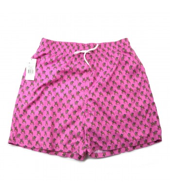 Ralph Laurent Costume Da Bagno Uomo Hawaian Style Print Boxer Pink