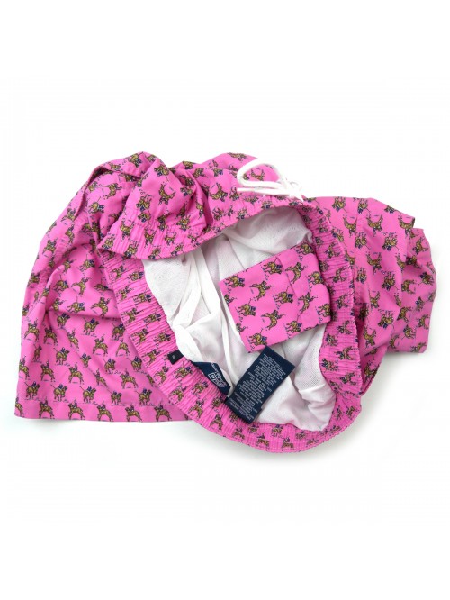 Ralph Lauren Men's Swimsuit Hawaiian Style Print Boxer Pink