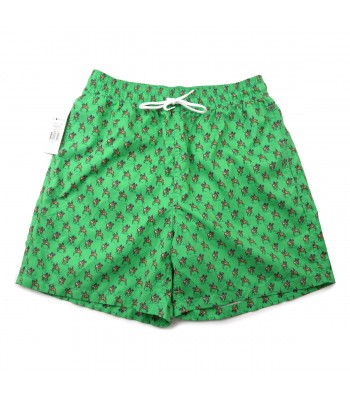 Ralph Lauren Men's Swimsuit Hawaiian Style Print Boxer Green