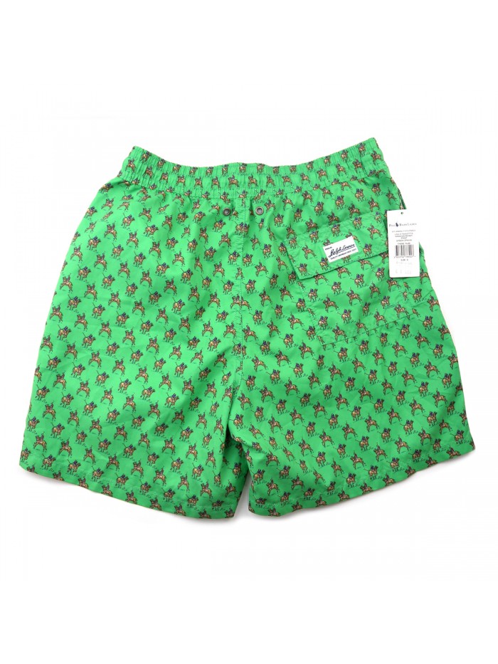 Ralph Laurent Costume Da Bagno Uomo Hawaian Style Print Boxer Verde