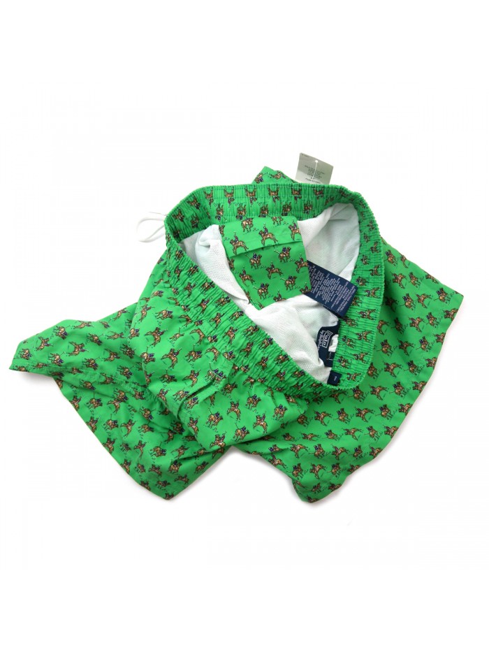 Ralph Laurent Costume Da Bagno Uomo Hawaian Style Print Boxer Verde