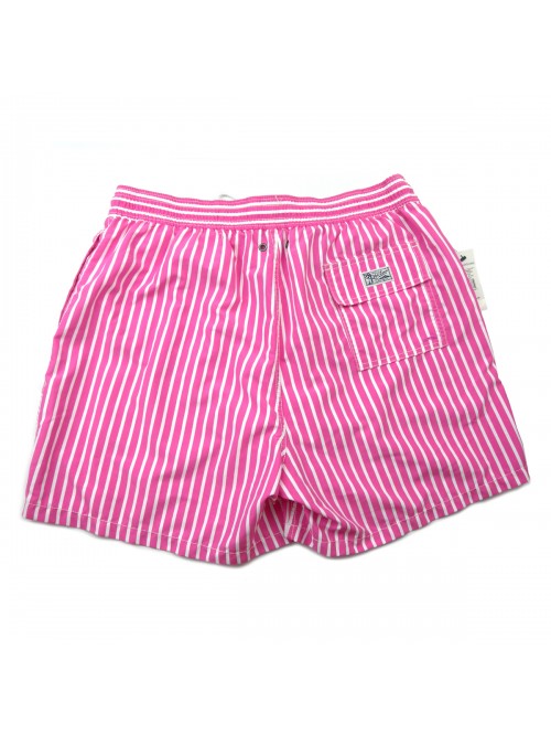 Ralph Lauren Men's Samuel Trunk Cotton Striped Pink Swimsuit