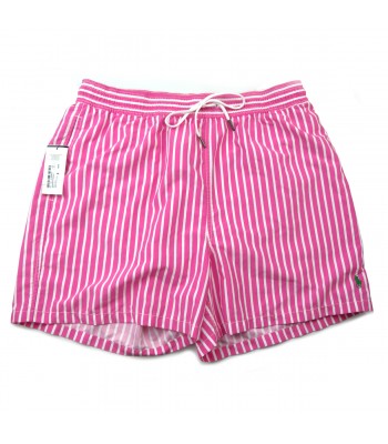 Ralph Lauren Men's Samuel Trunk Cotton Striped Pink Swimsuit