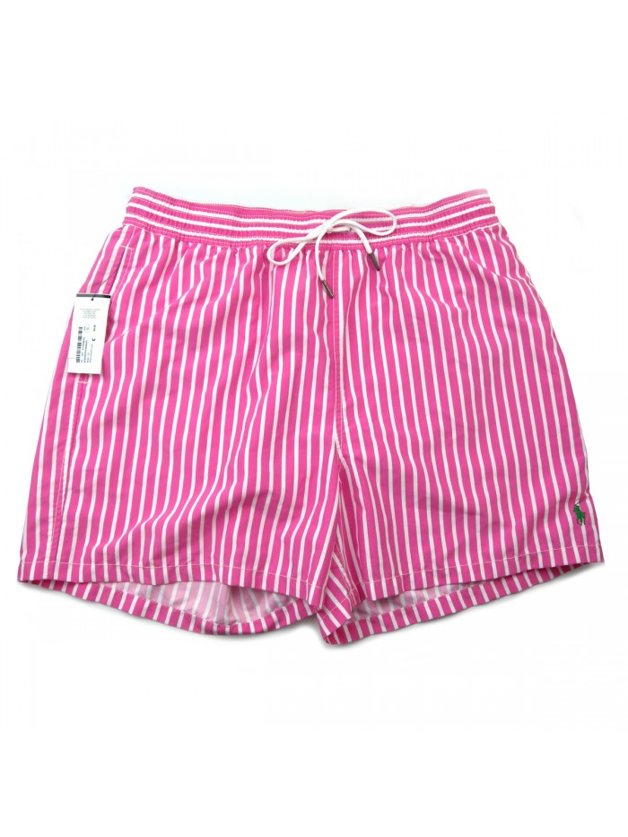 Ralph Lauren Men's Samuel Trunk Cotton Striped Pink Swimsuit Ralph Lauren Men's Samuel Trunk Cotton Striped Pink Swimsuit
