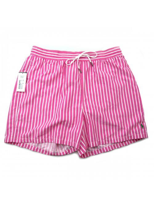 Ralph Lauren Men's Samuel Trunk Cotton Striped Pink Swimsuit Ralph Lauren Men's Samuel Trunk Cotton Striped Pink Swimsuit