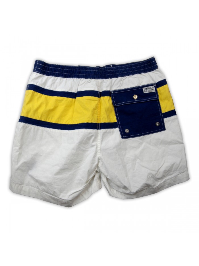 Ralph Laurent Costume Da Bagno Uomo Mod. Polo Classico Rigato Bianco