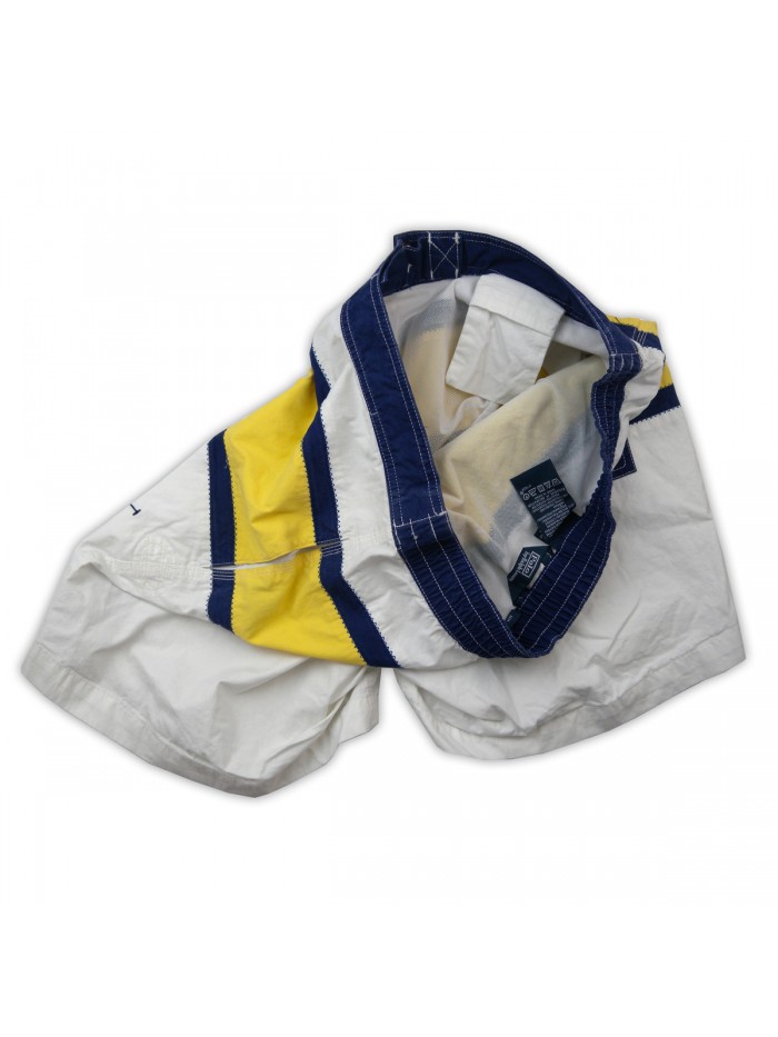 Ralph Laurent Costume Da Bagno Uomo Mod. Polo Classico Rigato Bianco