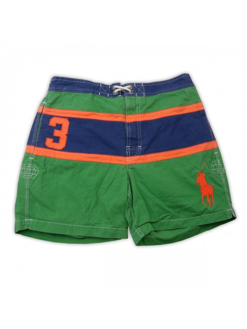 Ralph Laurent Costume Da Bagno Uomo Mod. Polo Classico Rigato Verde