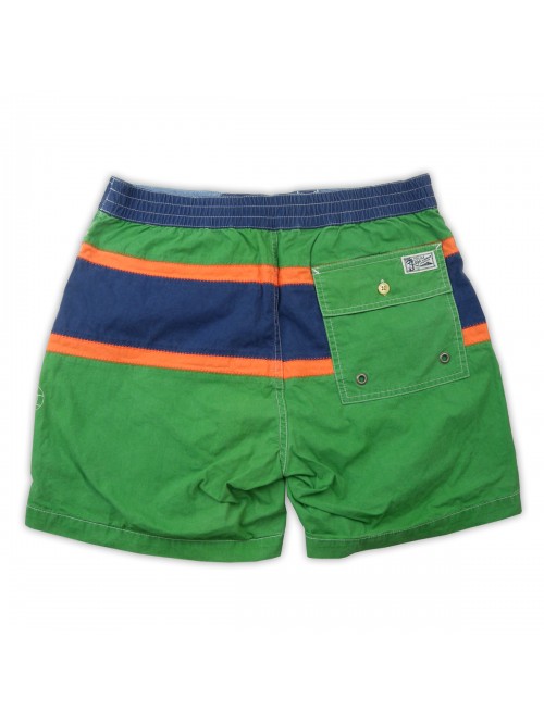 Ralph Laurent Costume Da Bagno Uomo Mod. Polo Classico Rigato Verde