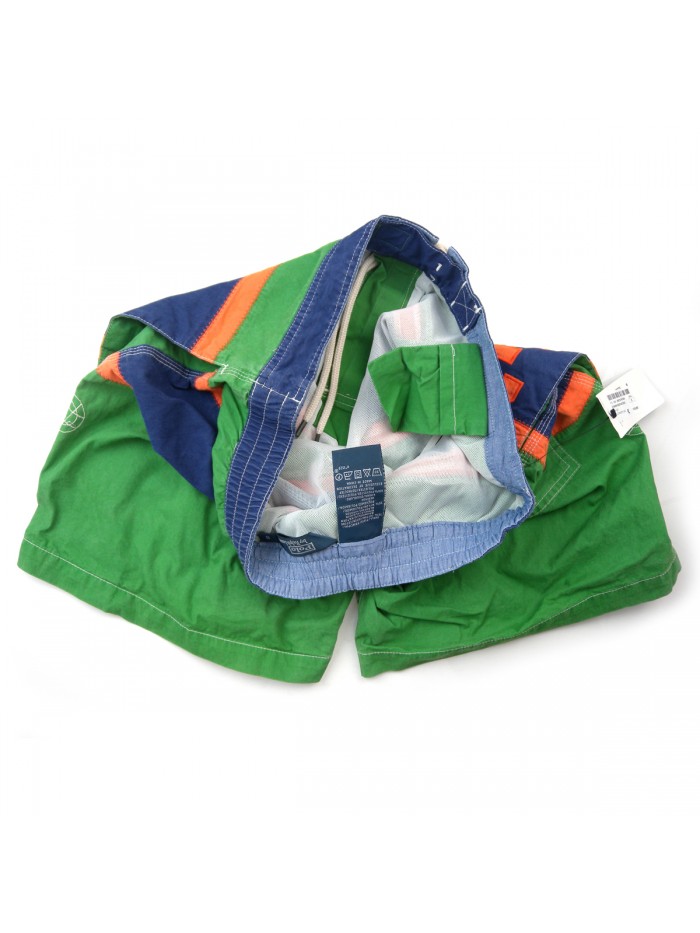 Ralph Lauren Men's Swimsuit Mod. Classic Green Striped Polo