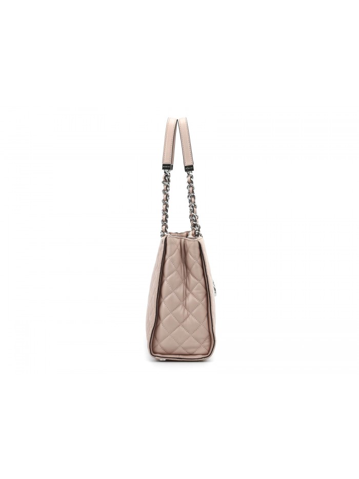 Susannah woman bag in matelassé leather with handles in leather and golden metal,