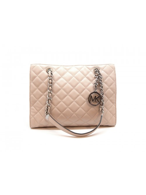 Borsa Donna Susannah in pelle matelassé con manici in pelle e metallo dorato, Borsa Donna Susannah in pelle matelassé con manici in pelle e metallo dorato,