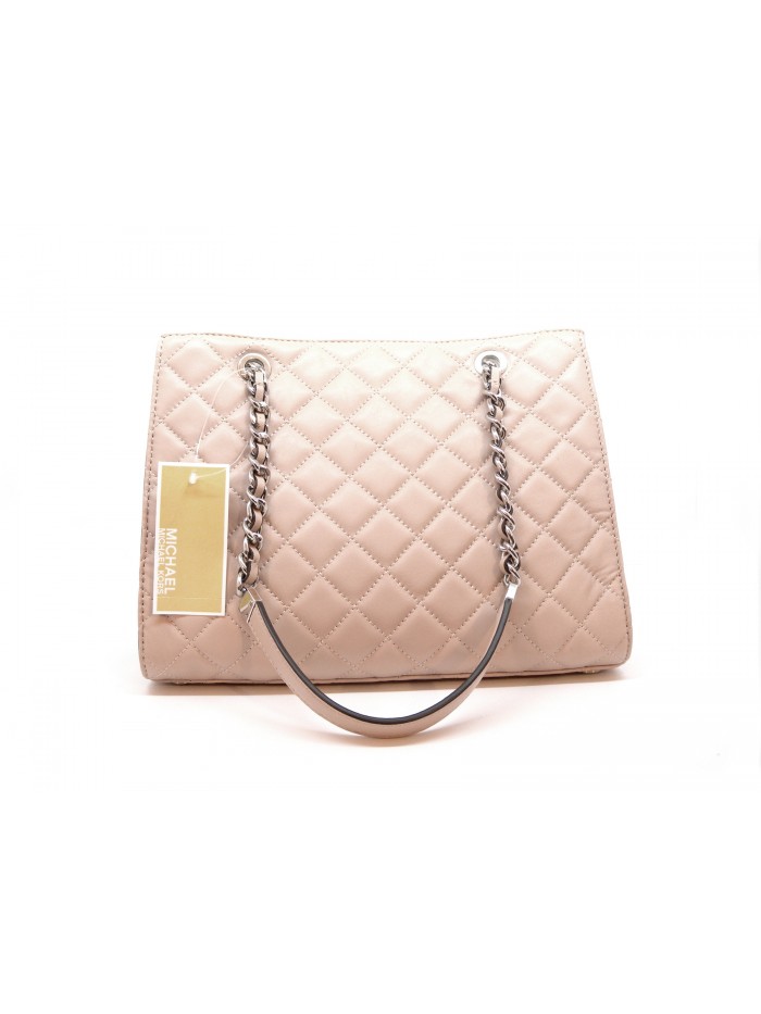 Susannah woman bag in matelassé leather with handles in leather and golden metal,