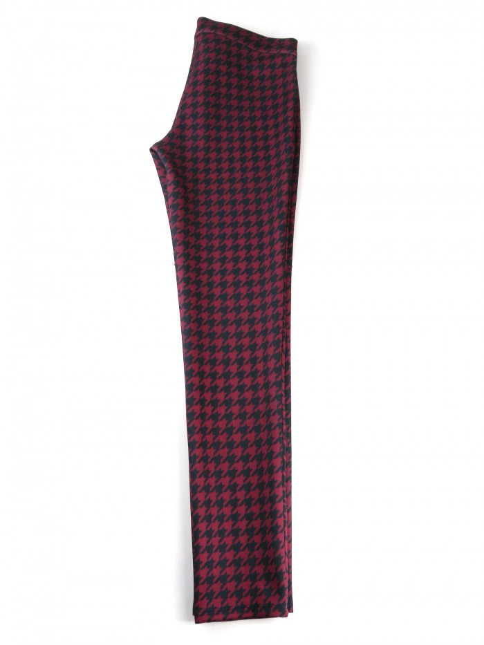 Gai Mattiolo Pantalone Donna Pied de Poule Bordeaux/Nero