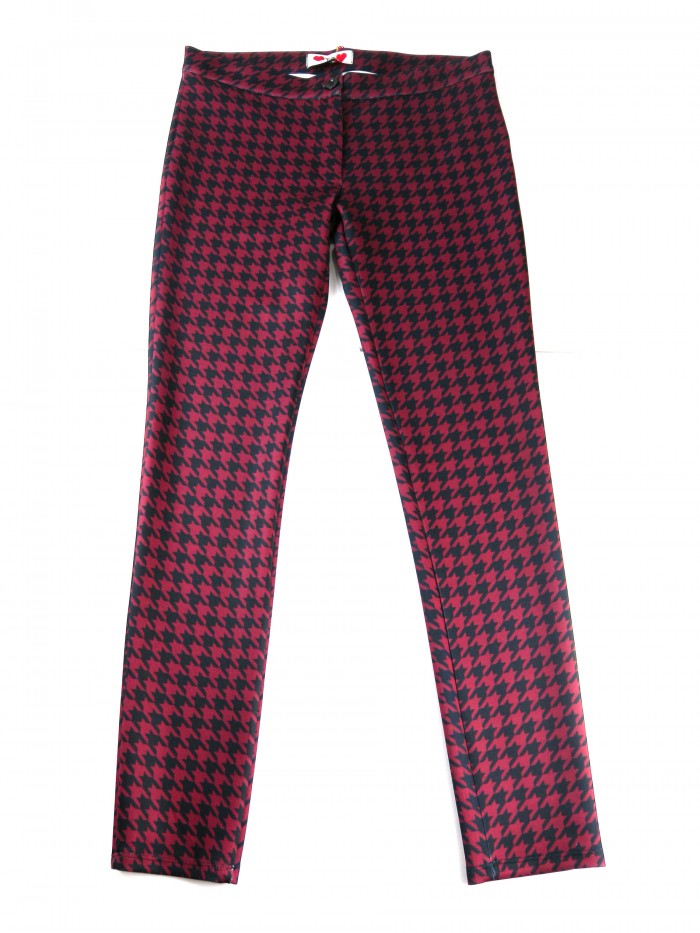 Gai Mattiolo Pantalone Donna Pied de Poule Bordeaux/Nero Gai Mattiolo Pantalone Donna Pied de Poule Bordeaux/Nero