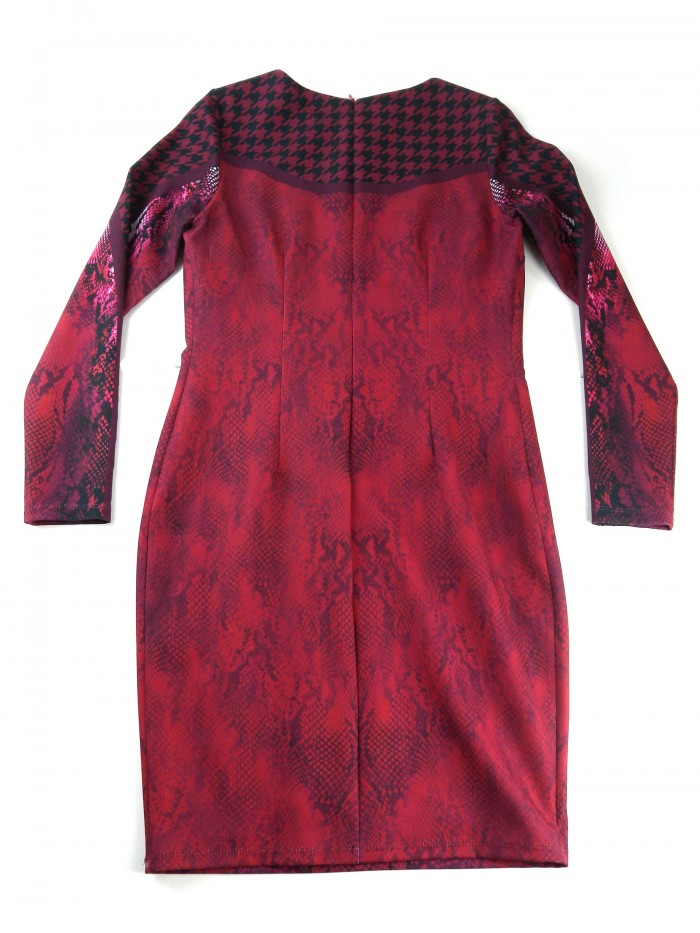 Gai Mattiolo Abito Donna Mod. L1855799 Animalier Paillete Bordeaux/Multicolor