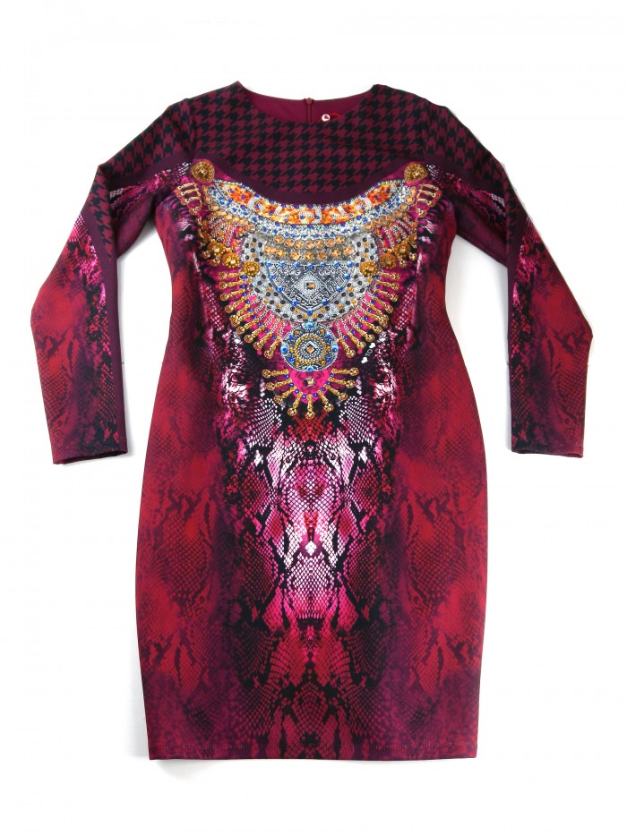 Gai Mattiolo Abito Donna Mod. L1855799 Animalier Paillete Bordeaux/Multicolor Gai Mattiolo Abito Donna Mod. L1855799 Animalier Paillete Bordeaux/Multicolor