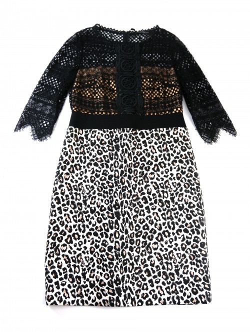 Mari Grazia Severi Abito Donna Mod. 6WS04084232 Animalier Pizzo Bianco/Nero Mari Grazia Severi Abito Donna Mod. 6WS04084232 Animalier Pizzo Bianco/Nero