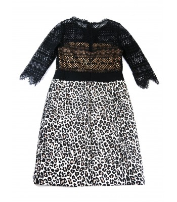 Mari Grazia Severi Abito Donna Mod. 6WS04084232 Animalier Pizzo Bianco/Nero 2