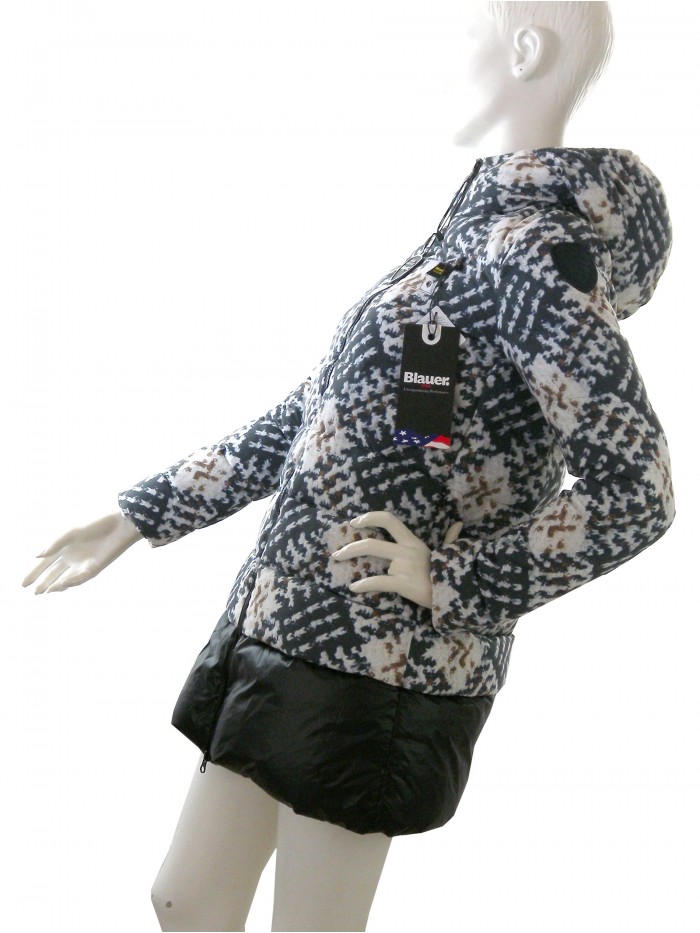 Blauer Giubbotto Donna Mod.16WBLDK03272 Quadri Grigio/Bianco